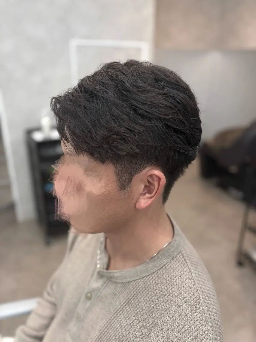 パーマ メンズ シースルーマッシュ 🍒毛流れ🖤アヤネのヘアスタイル