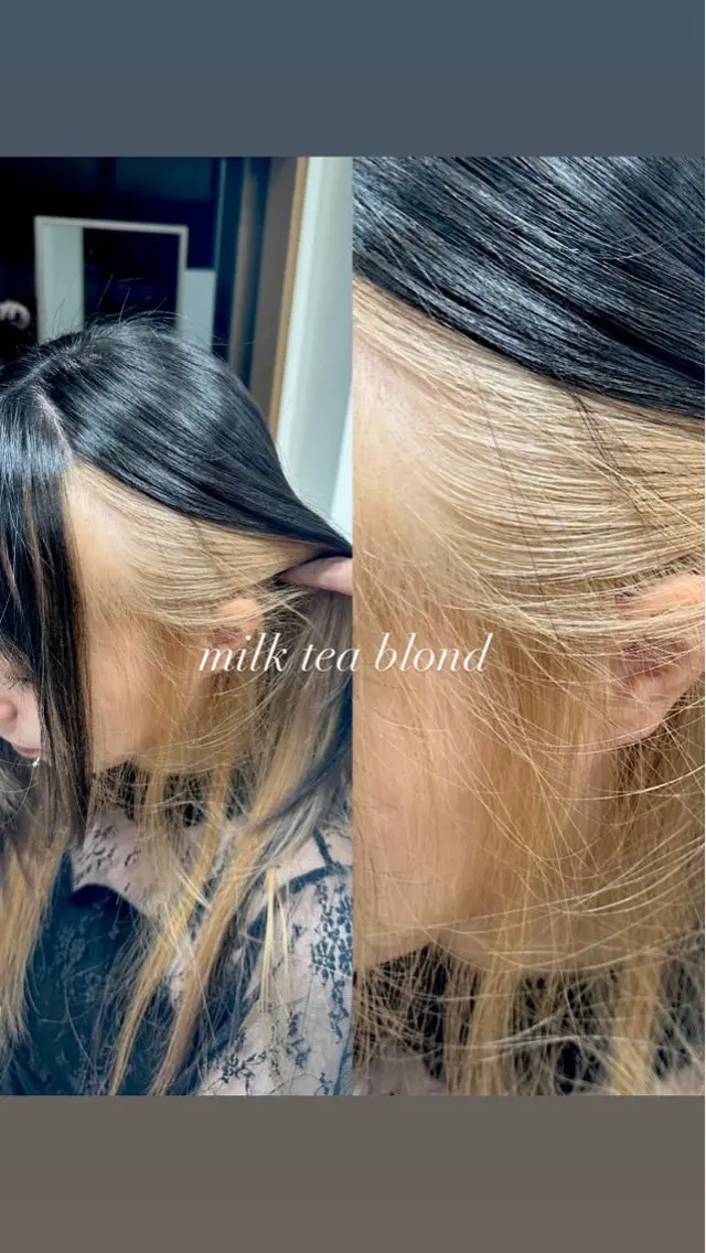 ミディアム カラー ヘアアレンジ ブリーチ ブロンド ハイトーンカラー インナーカラー 境町/透明感カラー/ レイヤー/中茎涼太のヘアスタイル