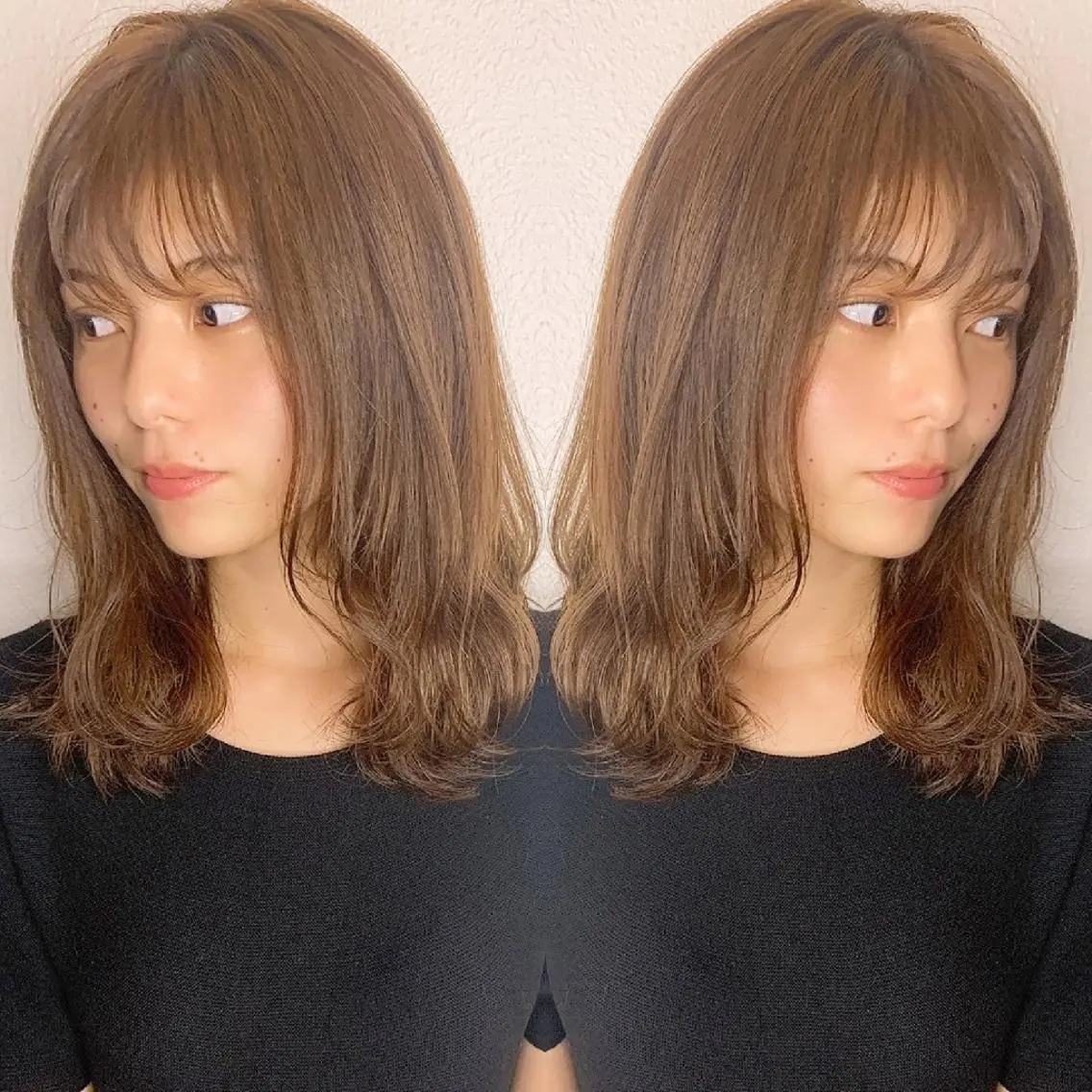 ミディアム カラー ヘアアレンジ ベージュカラー ブリーチ 透明感カラー カット ヘアカラー 竹内啓太 ボブのヘアスタイル