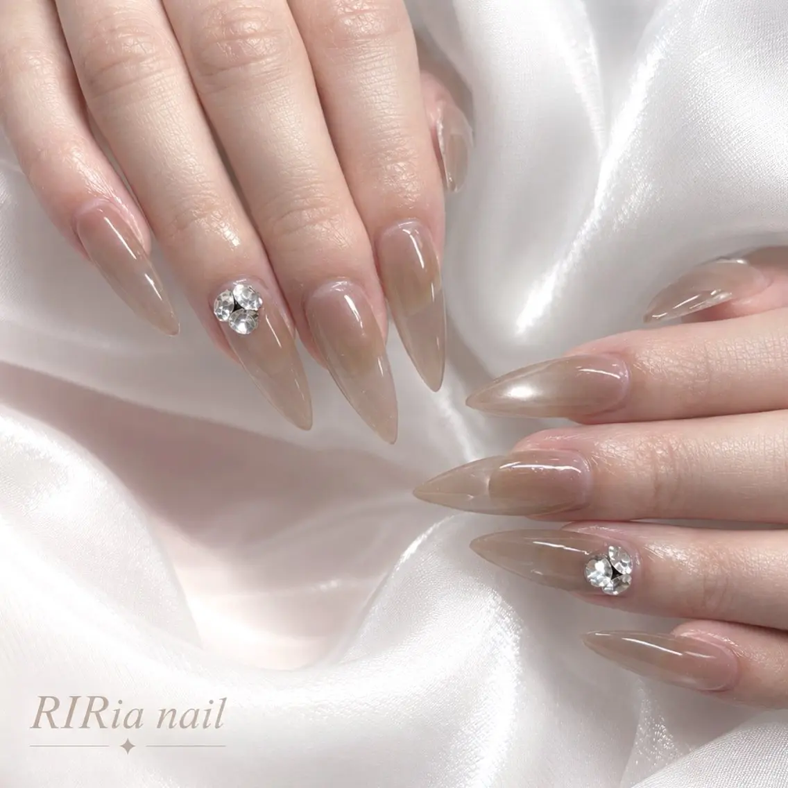 ネイル ブラウン ハンドネイル 🎀RIRia nail🎀のネイルデザイン