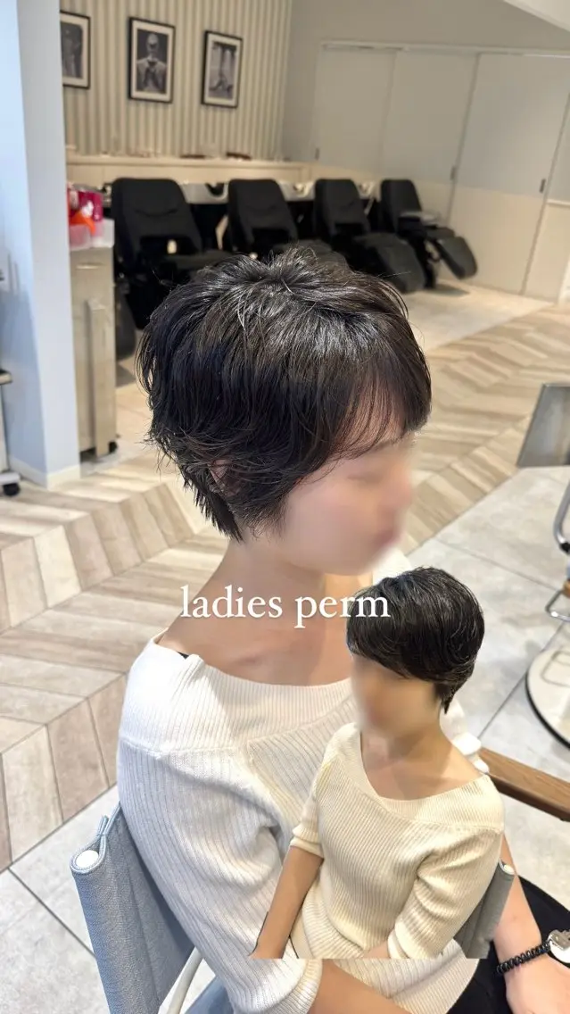 ショート パーマ 🎀レイヤーカット/ 𝓡𝓲𝓷🎀のヘアスタイル