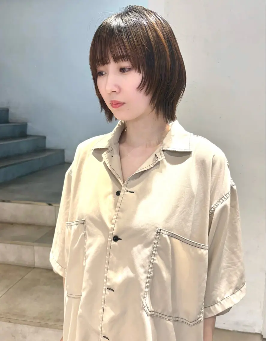 ショート ボブ レイヤーカット ウルフカット ウルフボブ カット Kureha/ネイル トレンドヘアのマツエク・マツパデザイン