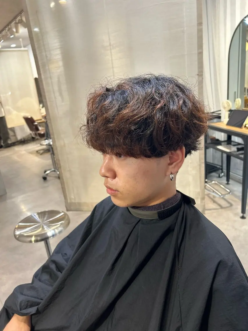 パーマ メンズ メンズパーマ カット パーマ 大久保 天翔のヘアスタイル