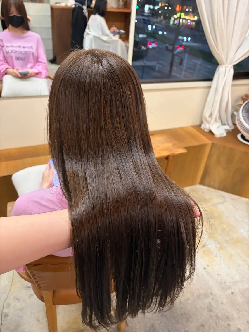 ロング カラー ヘアカラー トリートメント 🌼花屋併設🌼 木下奈々望のヘアスタイル