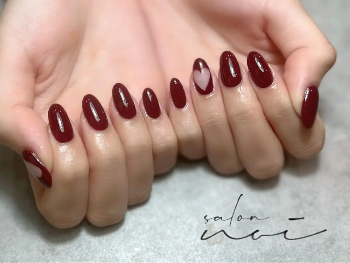 ネイル ハート ハンドネイル salon noiのネイルデザイン