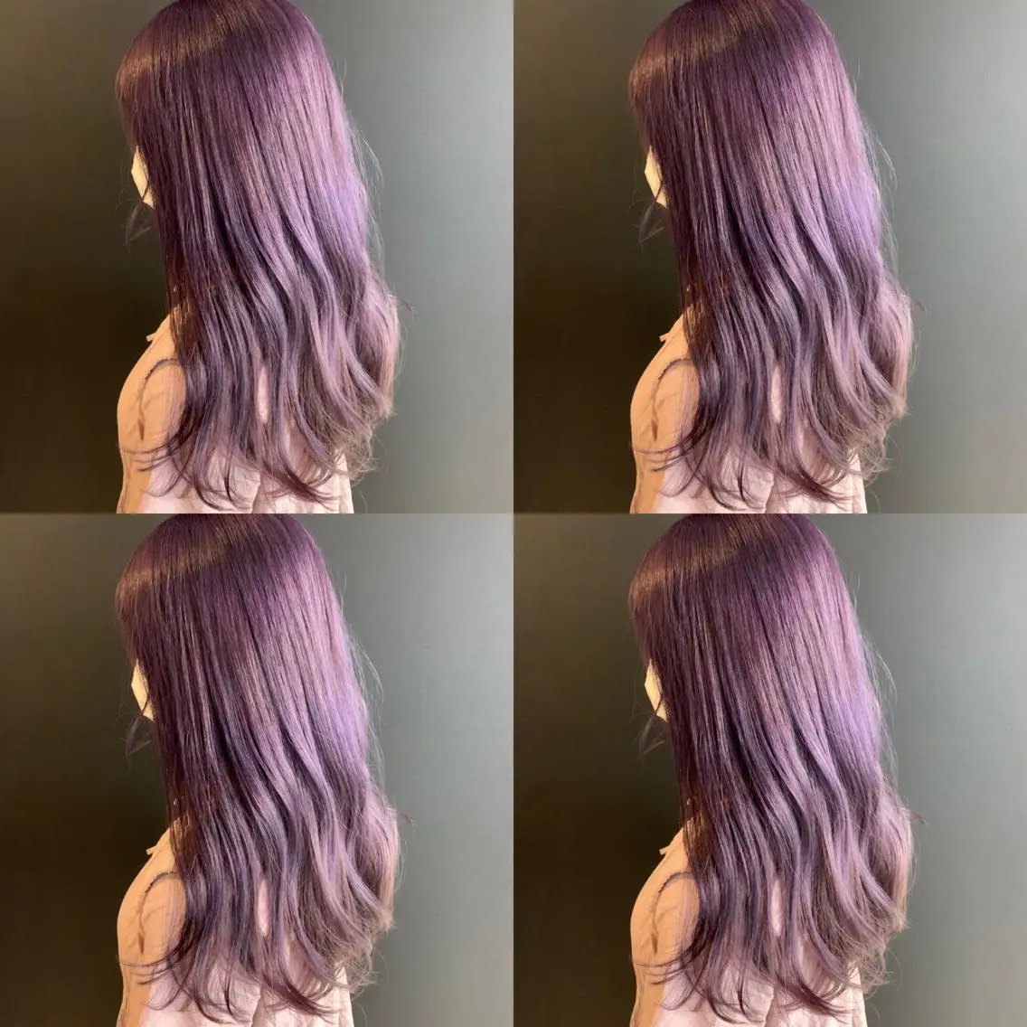 セミロング カラー ラベンダーカラー ヘアカラー トリートメント ✨レイヤー/髪質改善 /縮毛矯正✨ナカムラのヘアスタイル