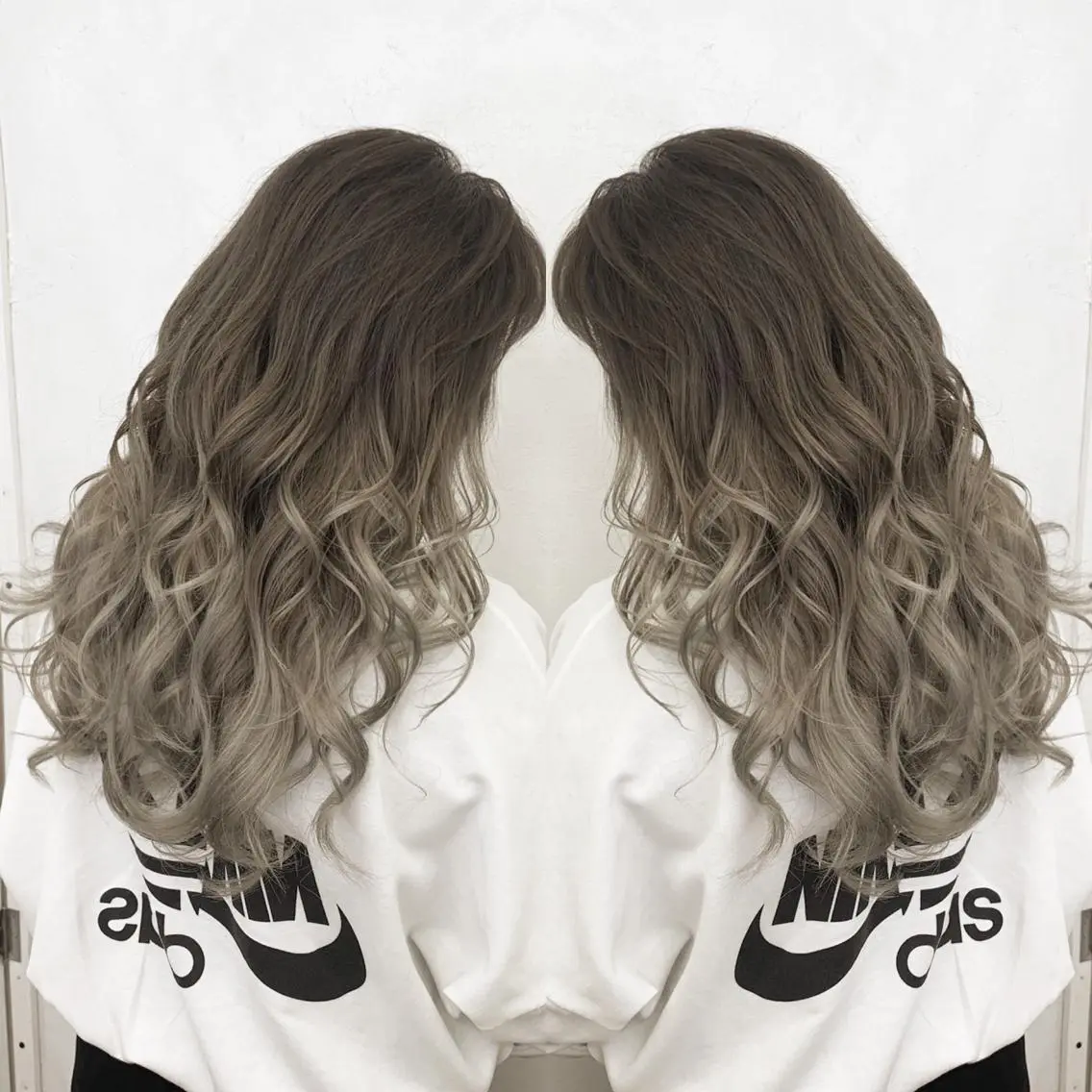 ロング カラー ヘアアレンジ グラデーションカラー グレージュ TATSUYA アートディレクターのヘアスタイル