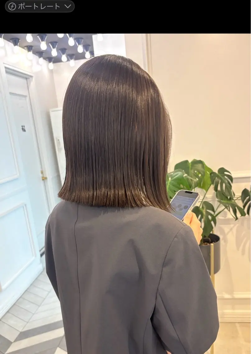 ミディアム 切りっぱなしボブ アッシュ アッシュグレー ボブ HARUKA🍒 toccaのヘアスタイル
