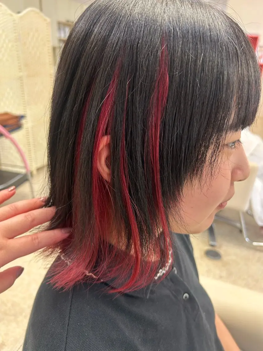 ミディアム ヘアカラー 武田 悠生乃のヘアスタイル