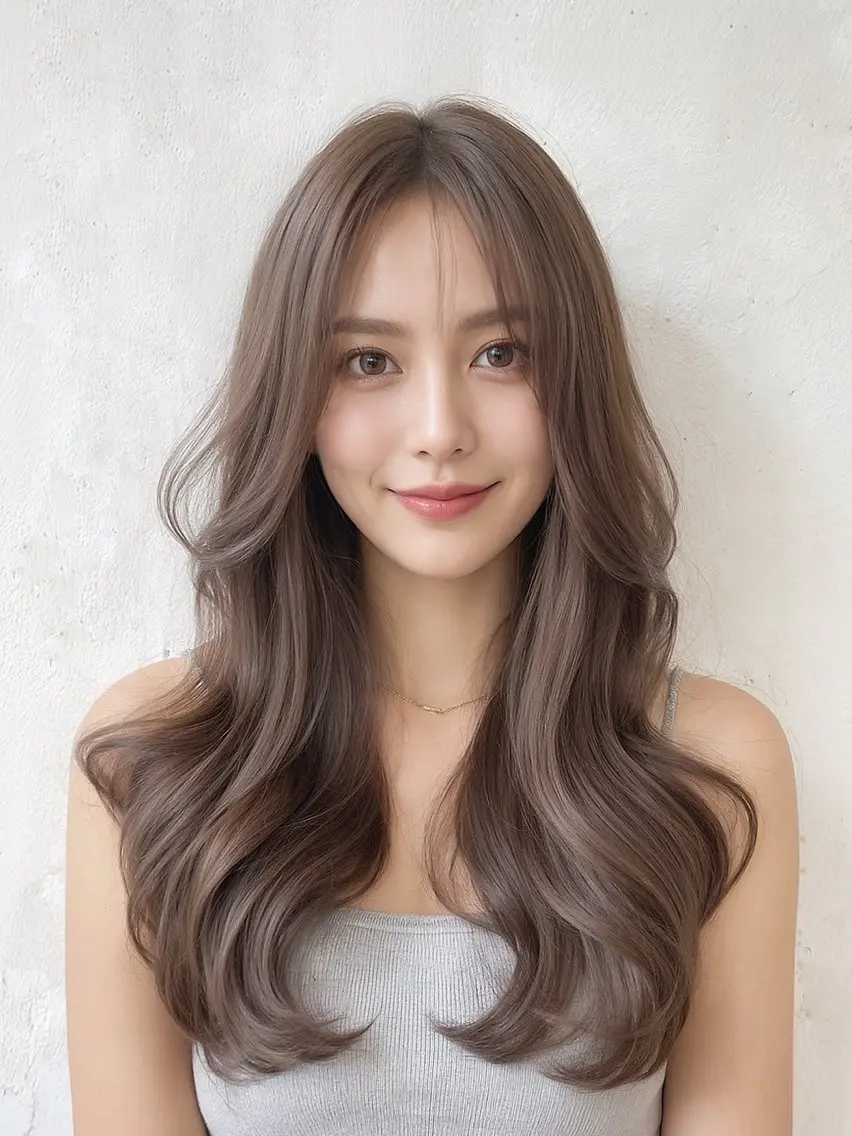 ロング レイヤーカット カット ヘアカラー 韓国風cut/ 縮毛矯正/正岡幹康のヘアスタイル