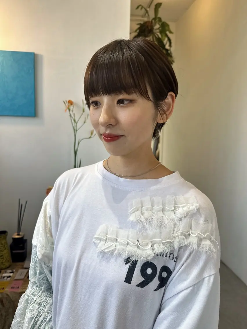 ショート 顔周りカット 似合わせカット ショートヘア vixus erinaのヘアスタイル