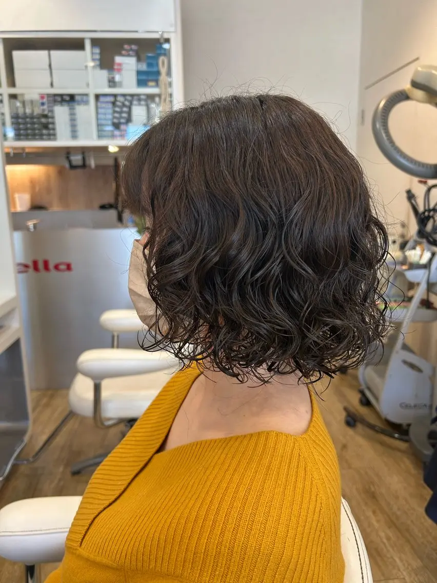 ミディアム パーマ パーマ stella ふーかのヘアスタイル