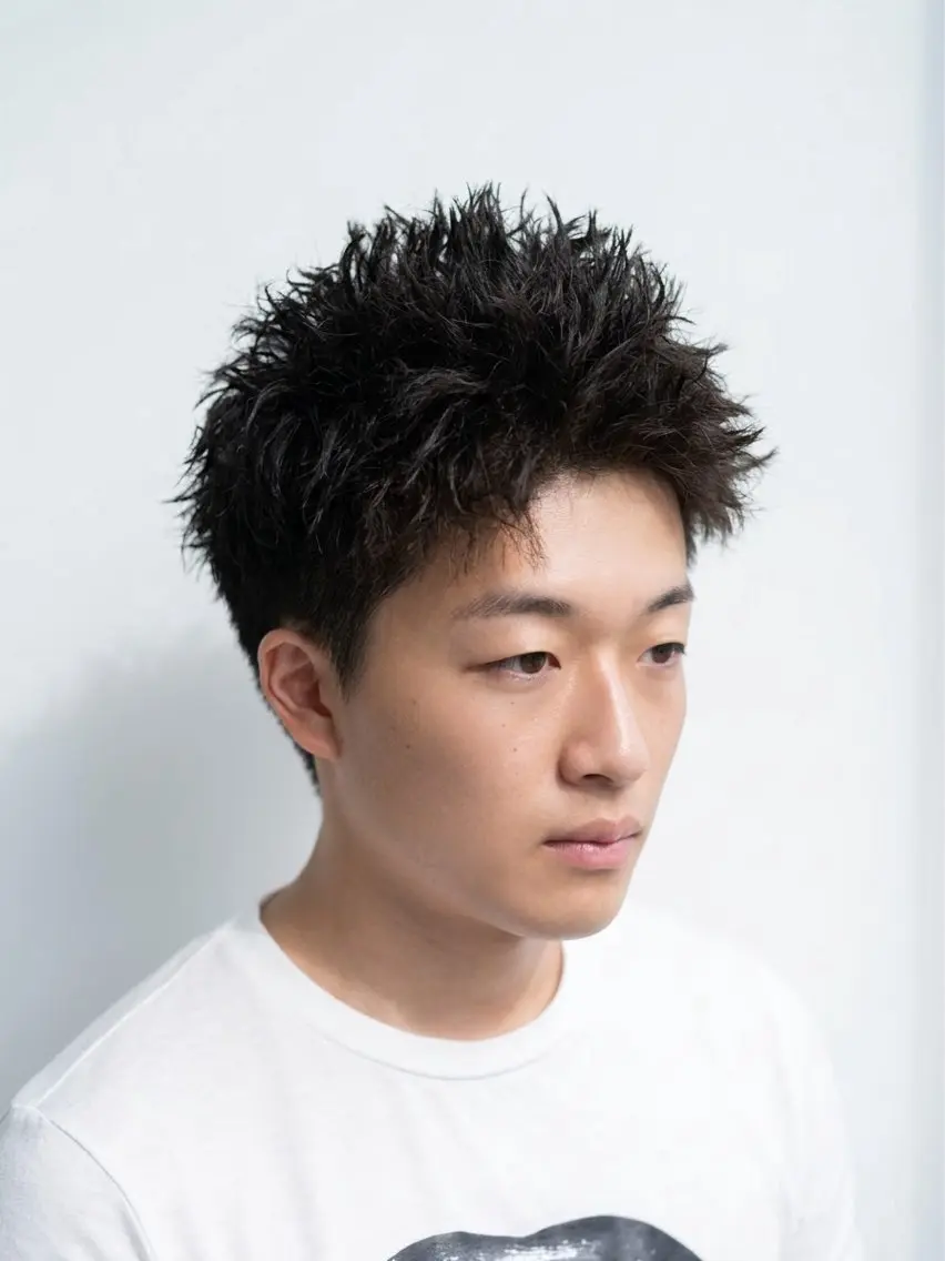 ショート パーマ メンズ 鈴木 まさしのヘアスタイル