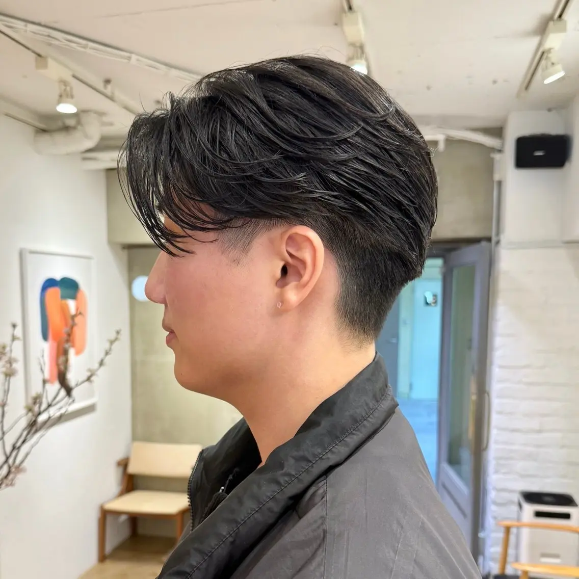 【カット＋パーマ＋トリートメント】センターパート/ニュアンスパーマ/メンズカット/シャドウパーマ／マッシュショートの写真