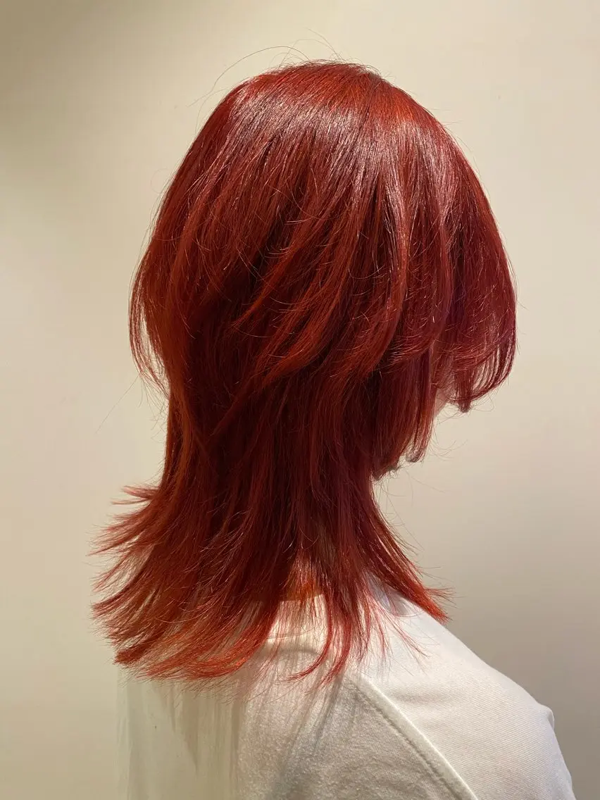 セミロング カラー ブリーチ レッドカラー カット ヘアカラー トリートメント 艶髪🌿美髪 大塚礼乃【西荻窪】のヘアスタイル