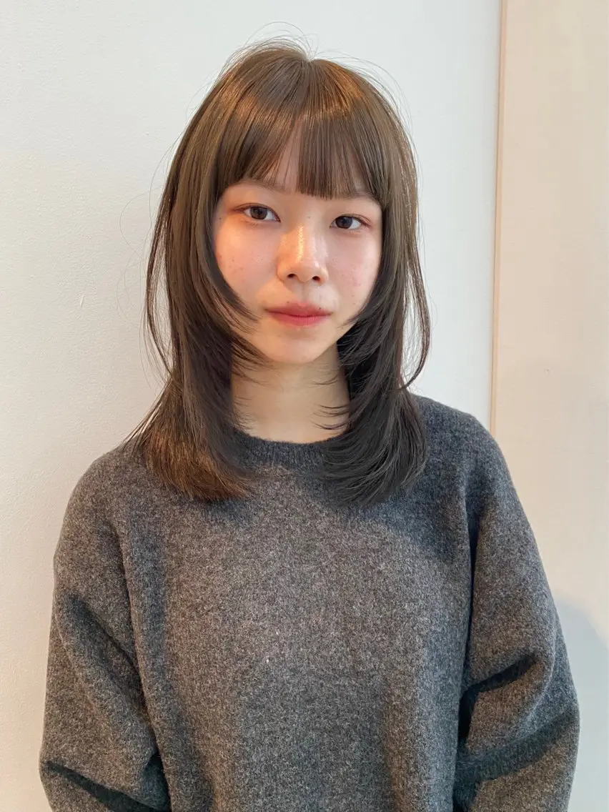 ミディアム カラー 透明感カラー カット ヘアカラー トリートメント mai / linoah˚✧のヘアスタイル