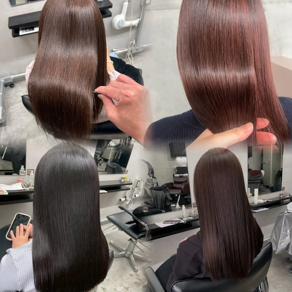 セミロング ヒナ/レイヤーカット 艶感ワンカラーのヘアスタイル