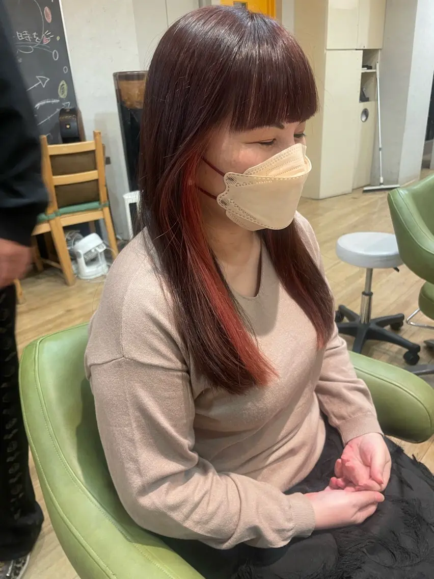 ロング カラー イヤリングカラー 縮毛矯正 トリートメント 髪質改善/Bloss om🌷高橋沙衣のヘアスタイル
