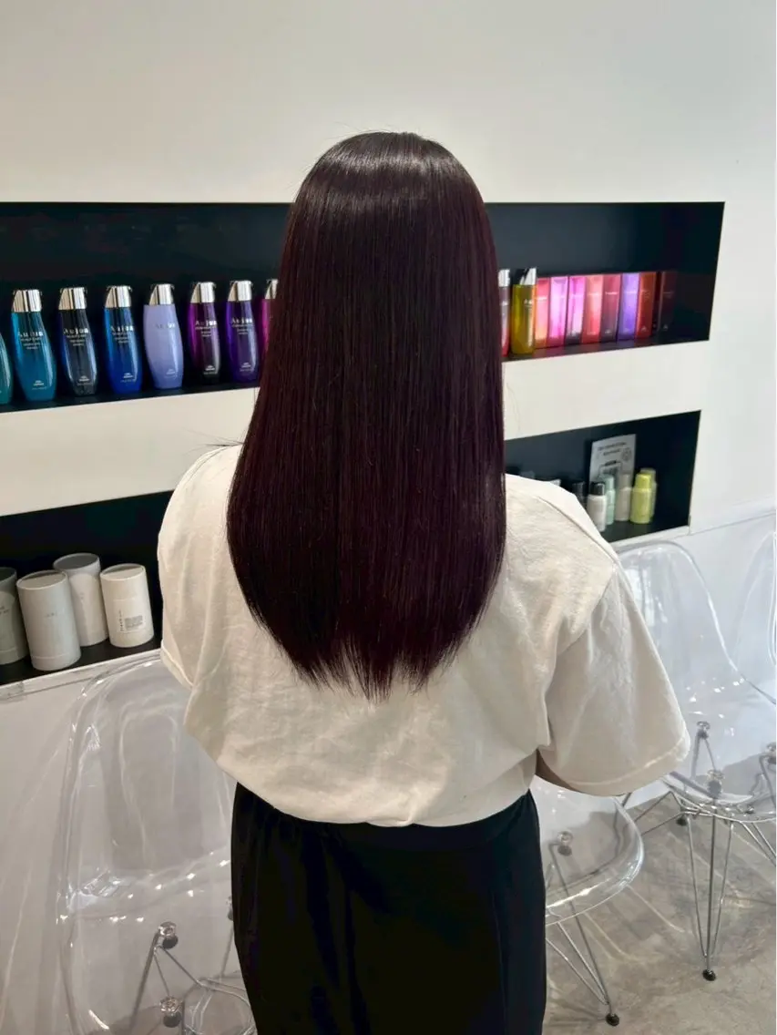 ロング カラー ヘアカラー トリートメント himari💜 暖色/レイヤーカットのヘアスタイル