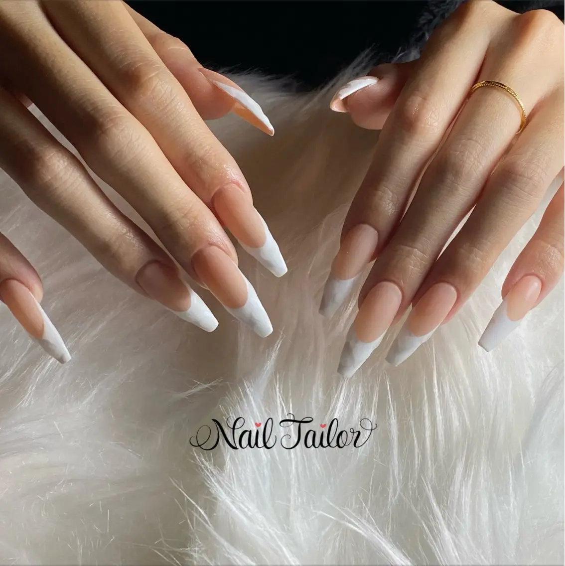 ネイル 長さ出し フレンチネイル マットネイル スカルプネイル ハンドネイル NailTailor ネイルテイラーのネイルデザイン