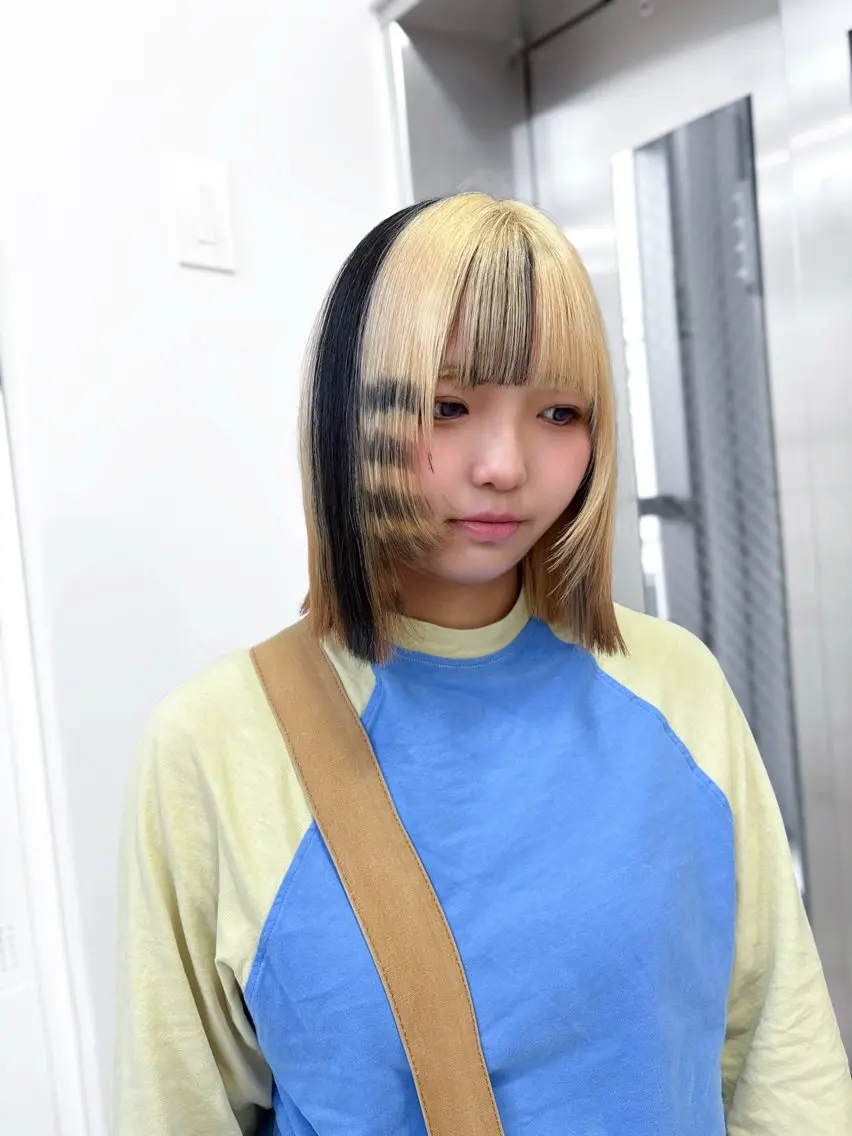 カラー ベージュカラー 黒髪 ブロンド デザインカラー ハイトーンカラー ヘアカラー 艶カラー💞 amiのヘアスタイル