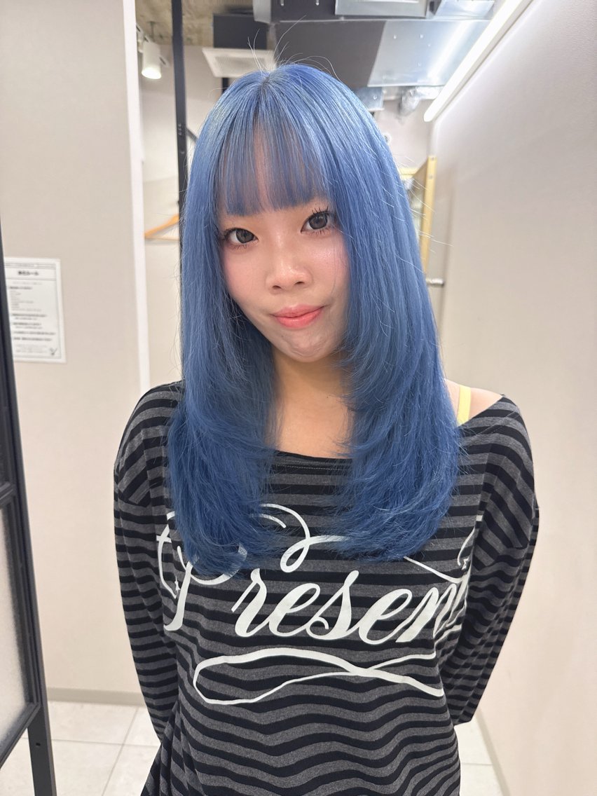 セミロング カラー カット ヘアカラー トリートメント ブリーチデザインカラ レイヤーカット風雅のヘアスタイル