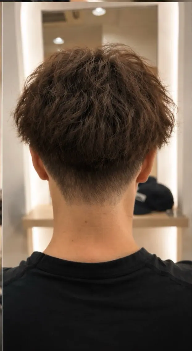 パーマ メンズ 刈り上げ FORCE 青木明日翔のヘアスタイル