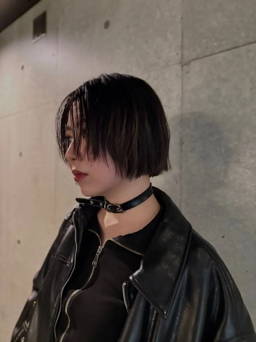 ショート ボブ 顔まわりレイヤー レイヤーカット カット メンズパーマ／ボブ 星本広海のヘアスタイル