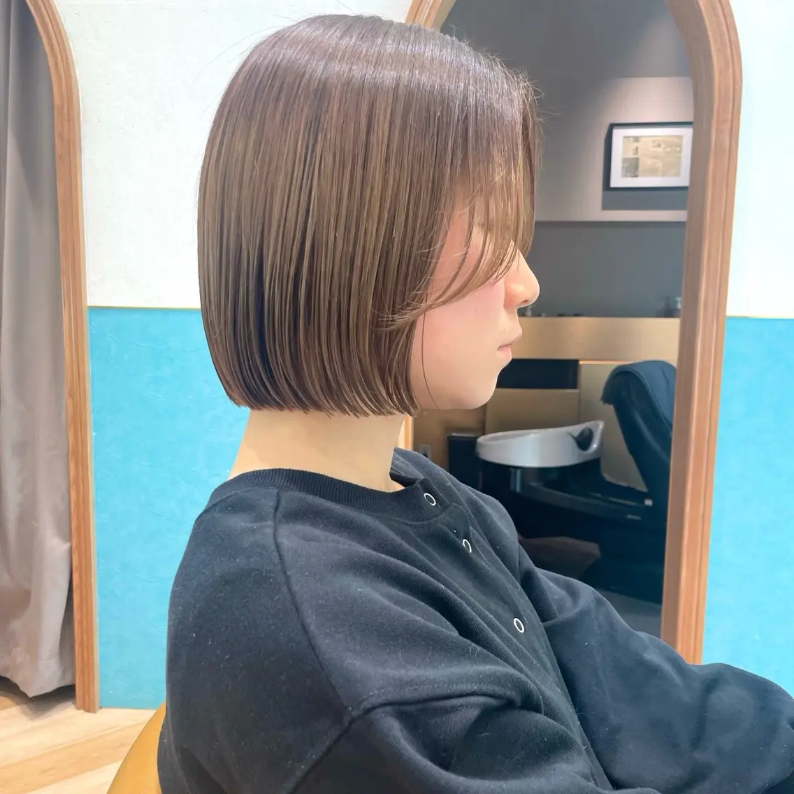 ミディアム カット 縮毛矯正 トリートメント 🍎大人可愛い小顔 ボブ🍏shioのヘアスタイル