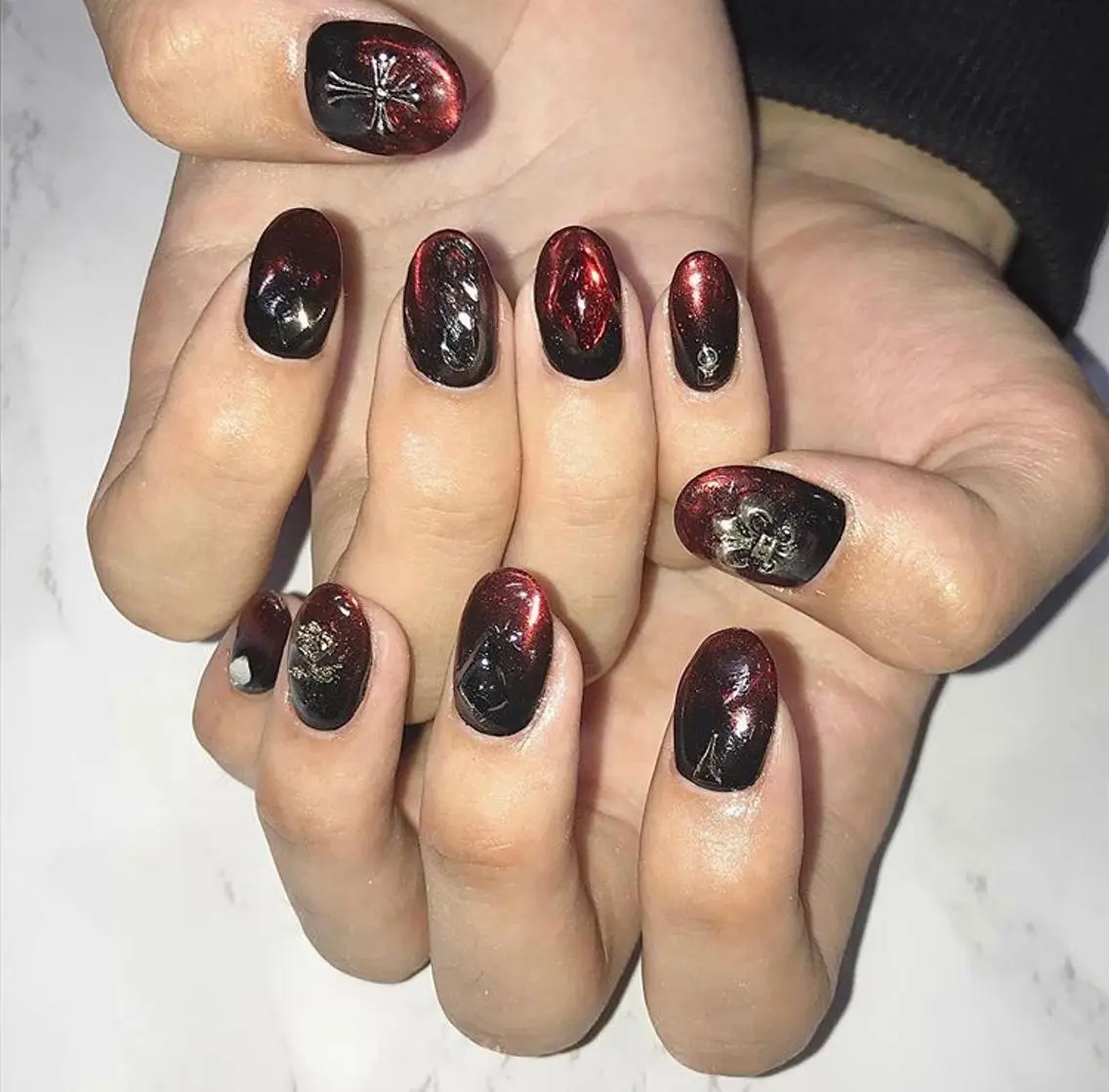 ネイル 渋谷／チップ長さ出し 👑アプレgel-xのネイルデザイン