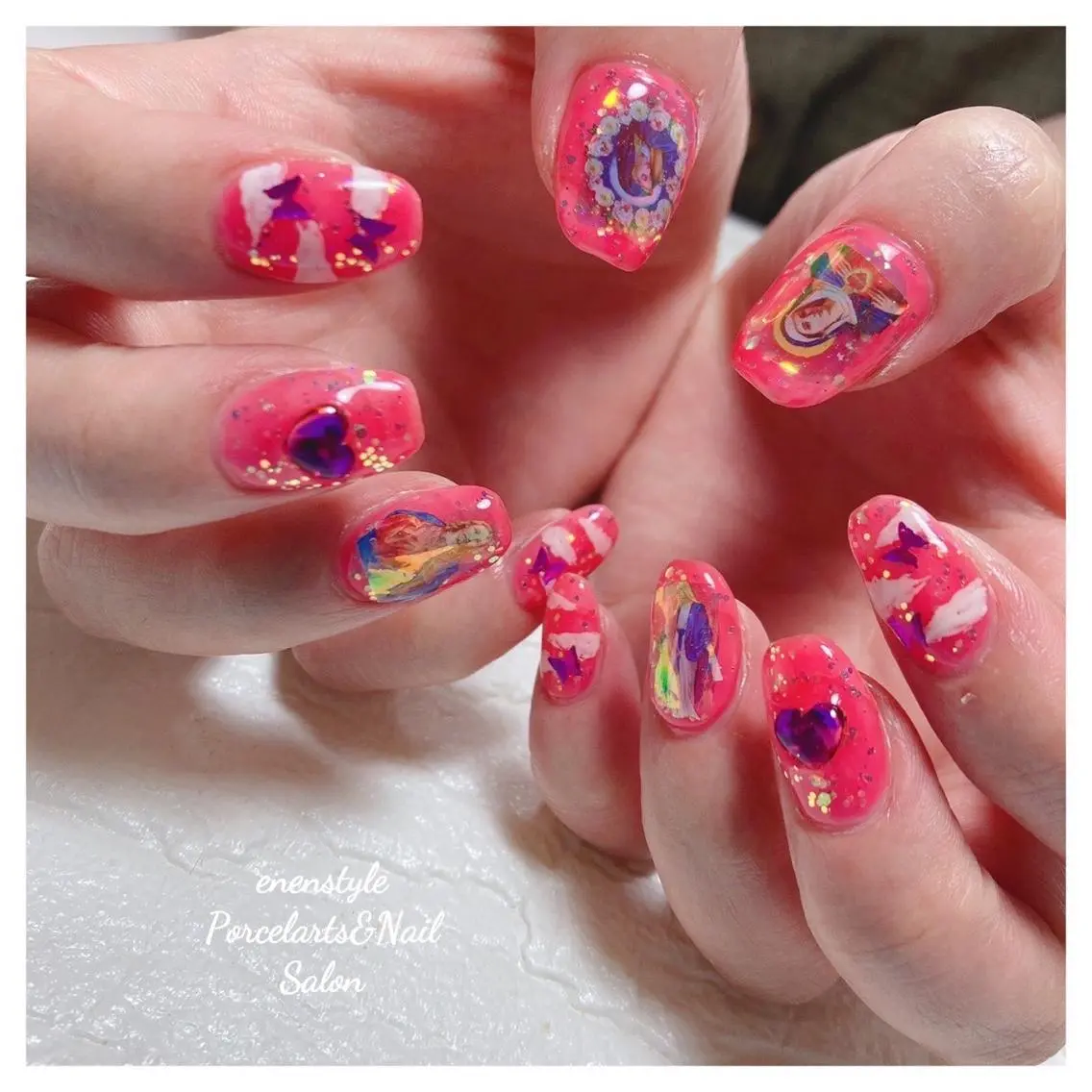 ミディアム ネイル 🐾enen style 🐾のネイルデザイン