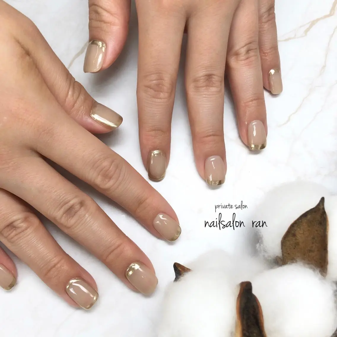 ネイル フレンチネイル ミラーネイル 持ち込み nailsalon ranのネイルデザイン