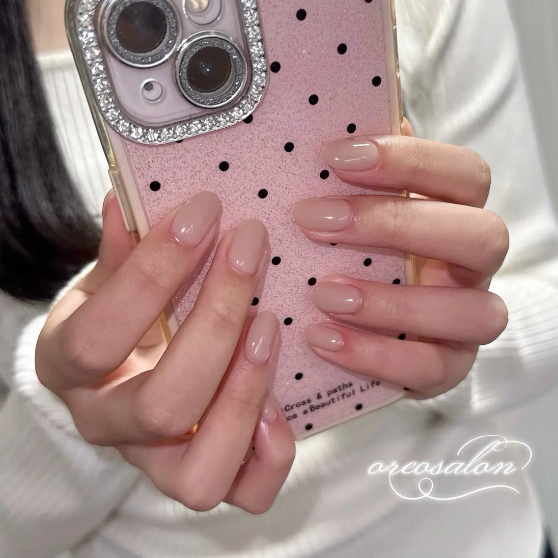 🌸ミニモ学割U24🌸【handジェル】《オフ🈚️》ちゅるんワンカラー (+¥1000でパラジェル変更可)の写真