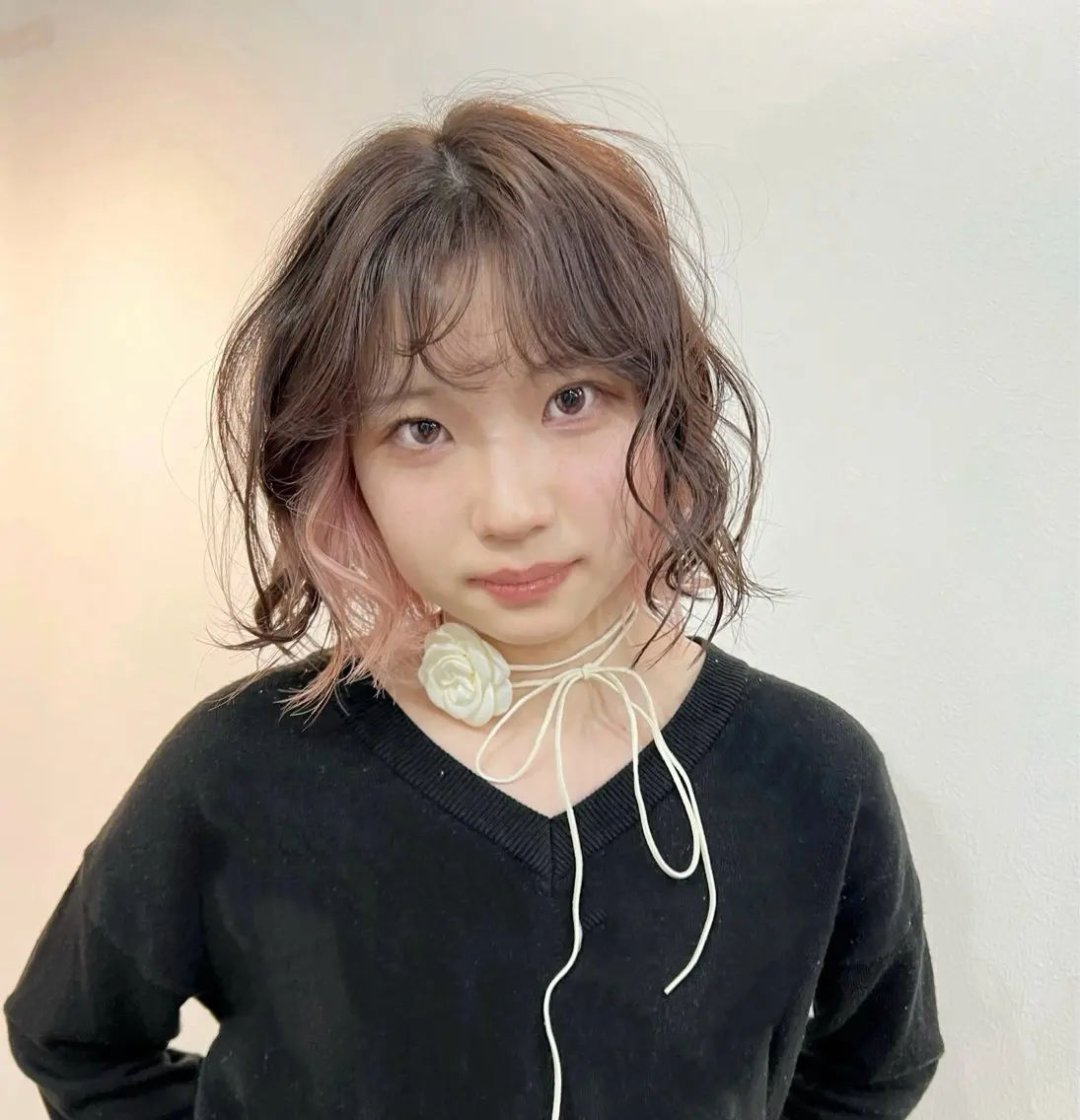 ミディアム カラー ピンクカラー ホワイトピンク いざわりお /梅田/ブリーチのヘアスタイル