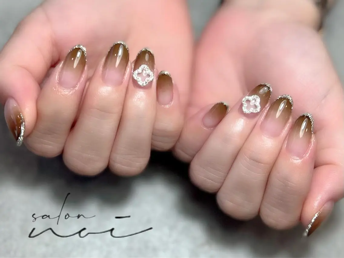 ネイル ブラウン ハンドネイル salon noiのネイルデザイン