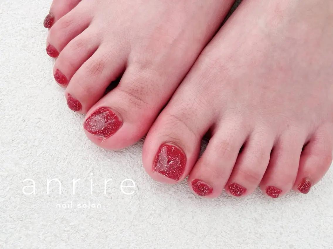 ネイル ボルドー フラッシュネイル フラッシュマグ フットネイル ジェルネイル nailsalon anrireのネイルデザイン