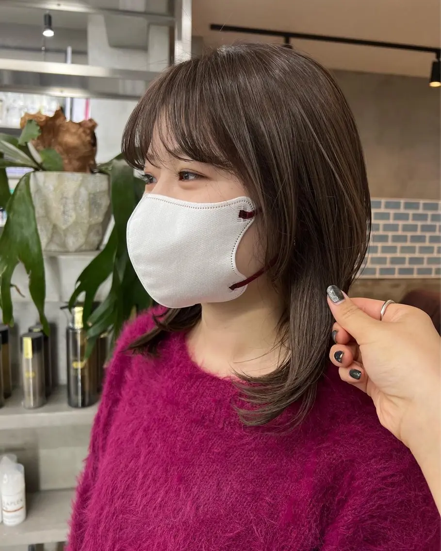 ミディアム カラー 透明感カラー ダブルカラー 韓国ヘア 🎀華澄のヘアスタイル