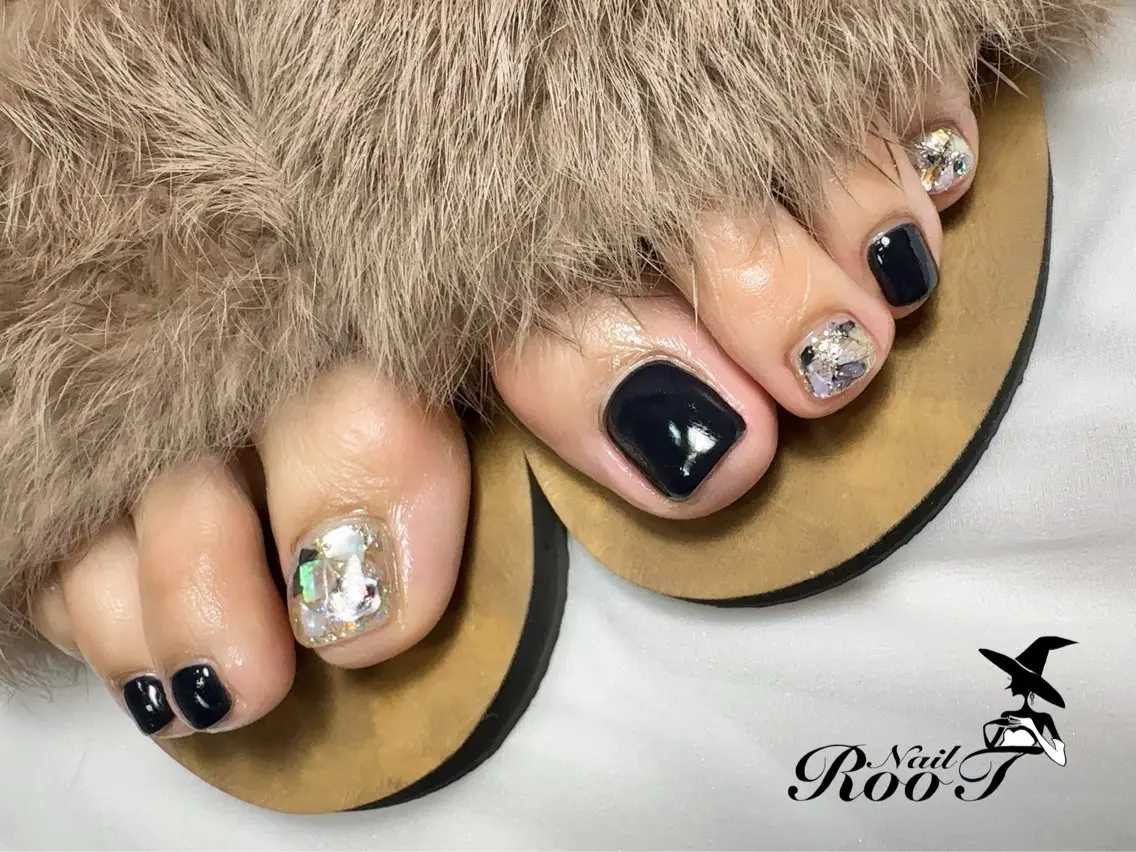 ネイル ブルー フットネイル RooT Nailのネイルデザイン