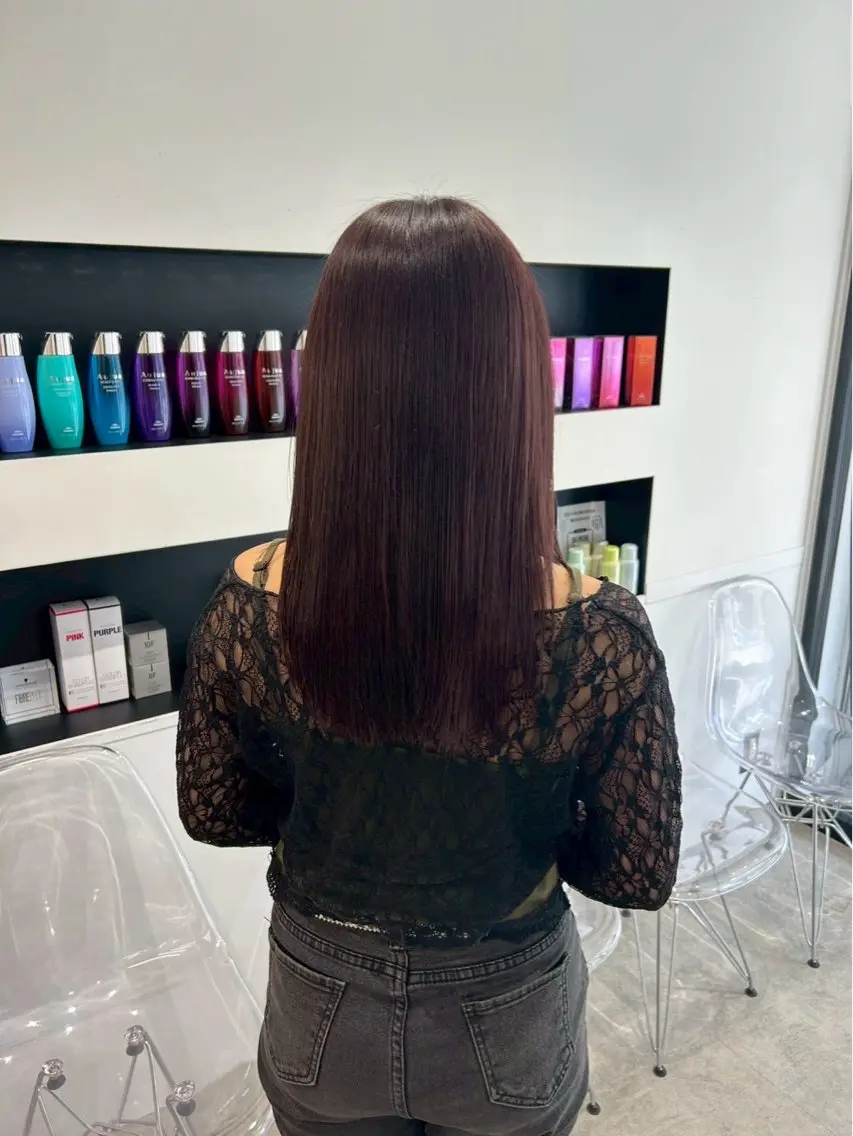 ロング カラー ヘアカラー トリートメント himari💜 暖色/レイヤーカットのヘアスタイル