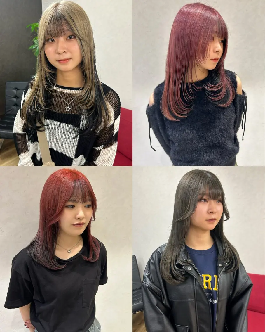 セミロング カラー ヘアカラー レイヤー/インナー カラー🦋ルイのヘアスタイル