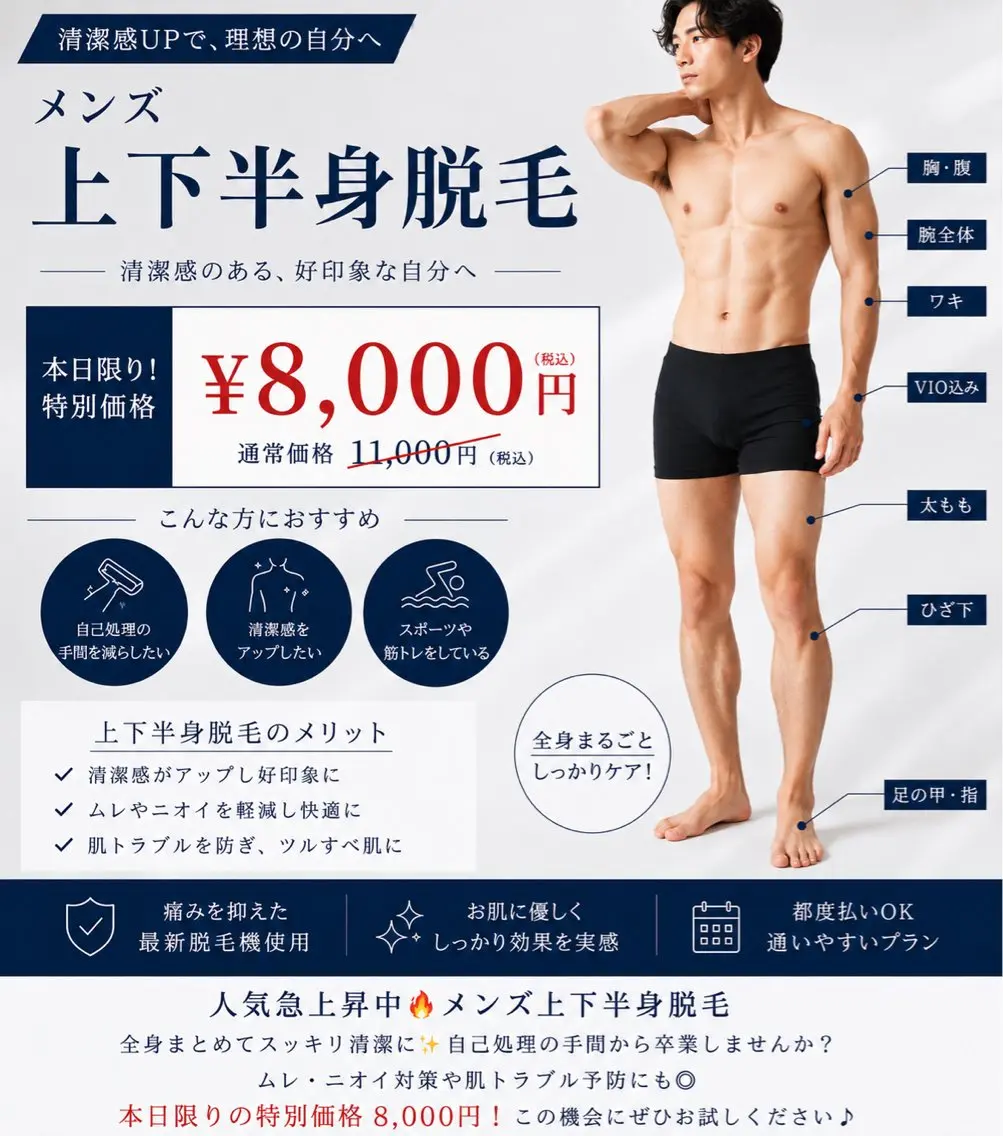 【7月限り❗️】全身脱毛(上下半身)の写真