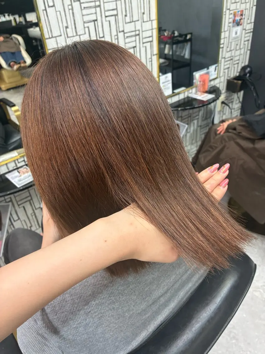 ミディアム 縮毛矯正 トリートメント 北村 理奈のヘアスタイル