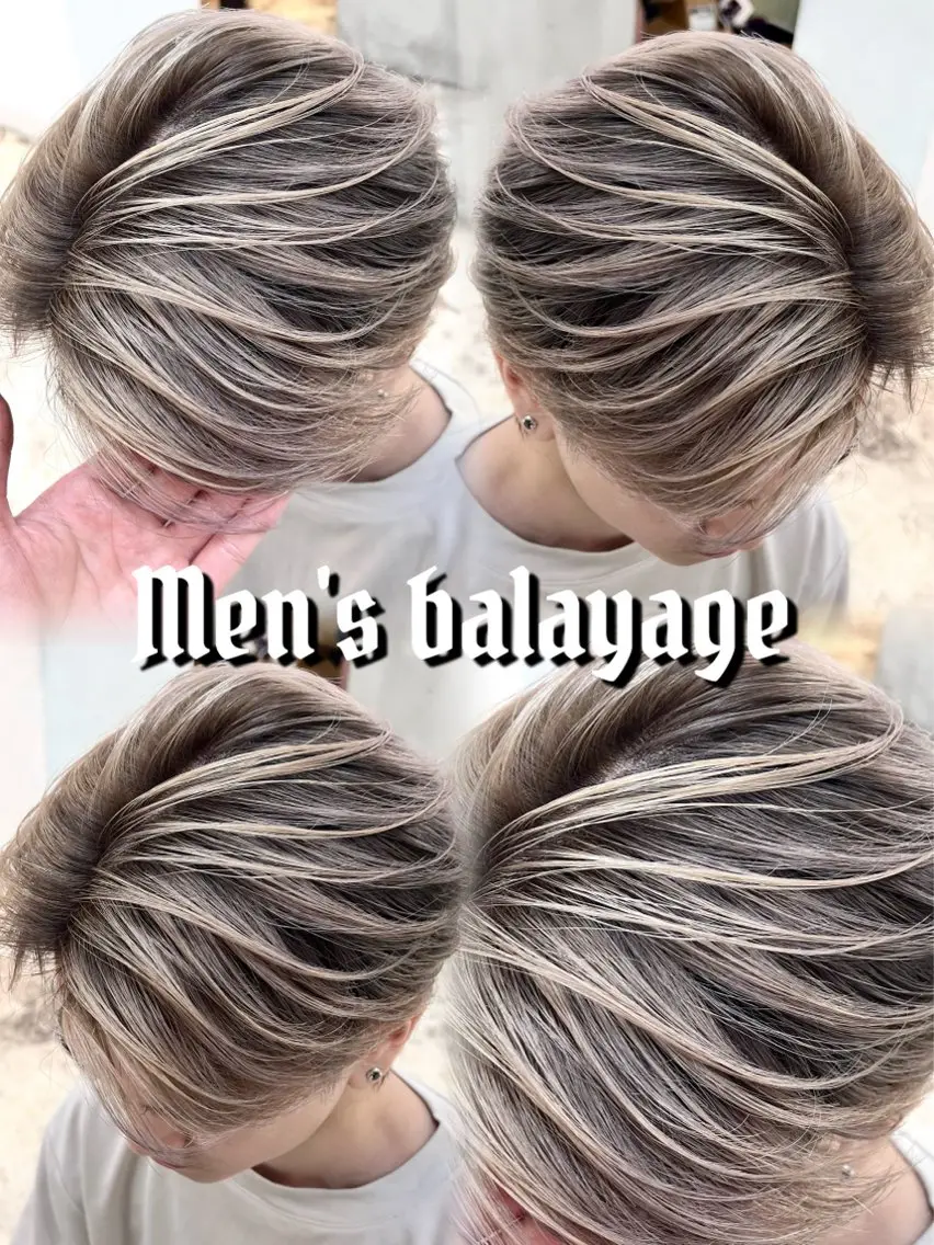 ショート カラー メンズ メンズバレイヤージュ バレイヤージュ レイヤーカット カット ヘアカラー トリートメント バレイヤージュ/ シャドウルーツ/安室のヘアスタイル
