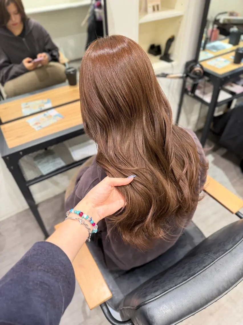 ロング カラー ブリーチ ブラウンカラー ダブルカラー ブリーチなしカラー ヘアカラー トリートメント Karin／ jrスタイリストのヘアスタイル