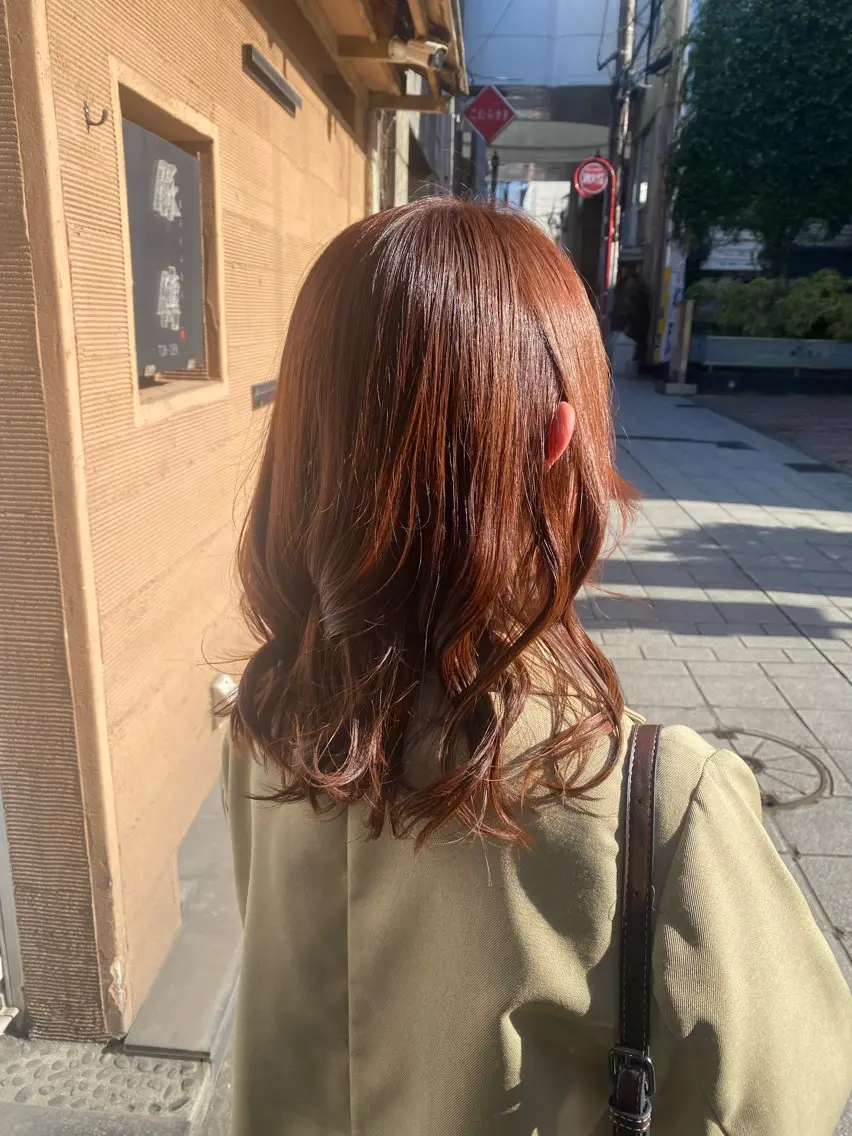 ミディアム カット ヘアカラー トリートメント 木場 真愛耶のヘアスタイル