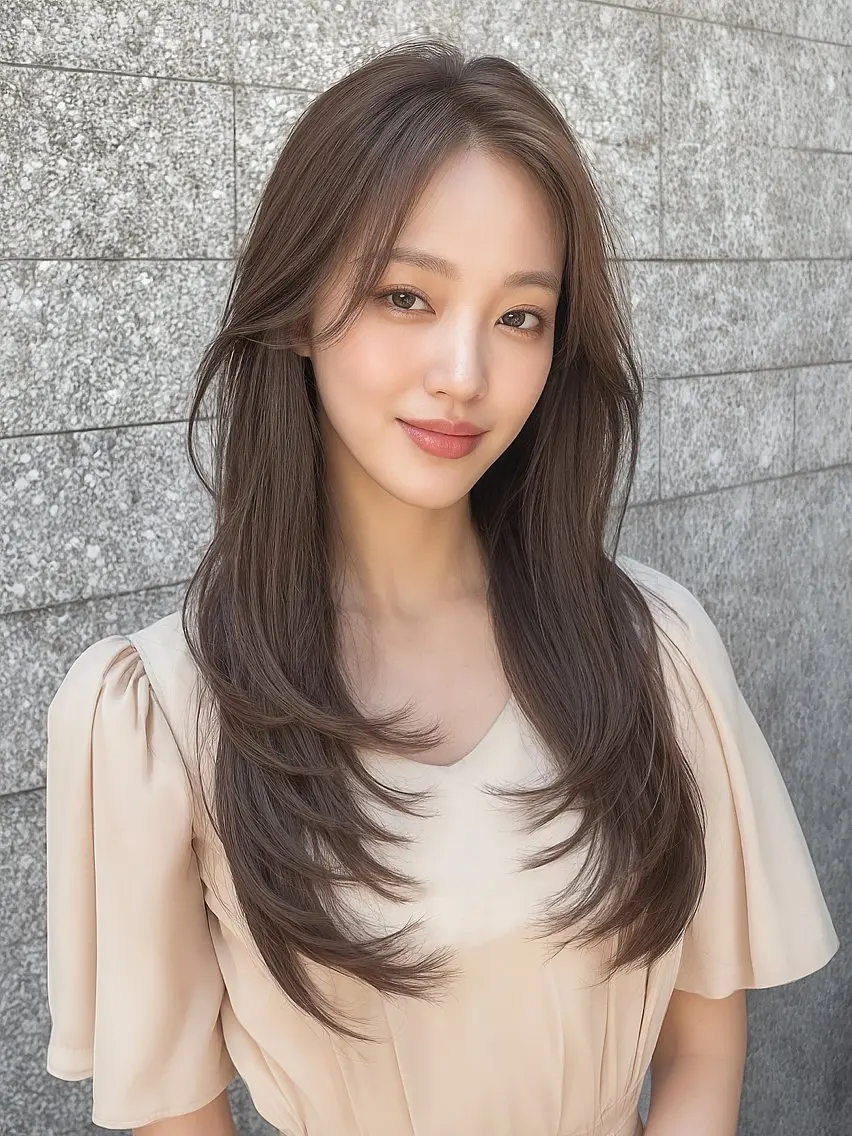 ロング カット ヘアカラー トリートメント ココ ルアナのヘアスタイル