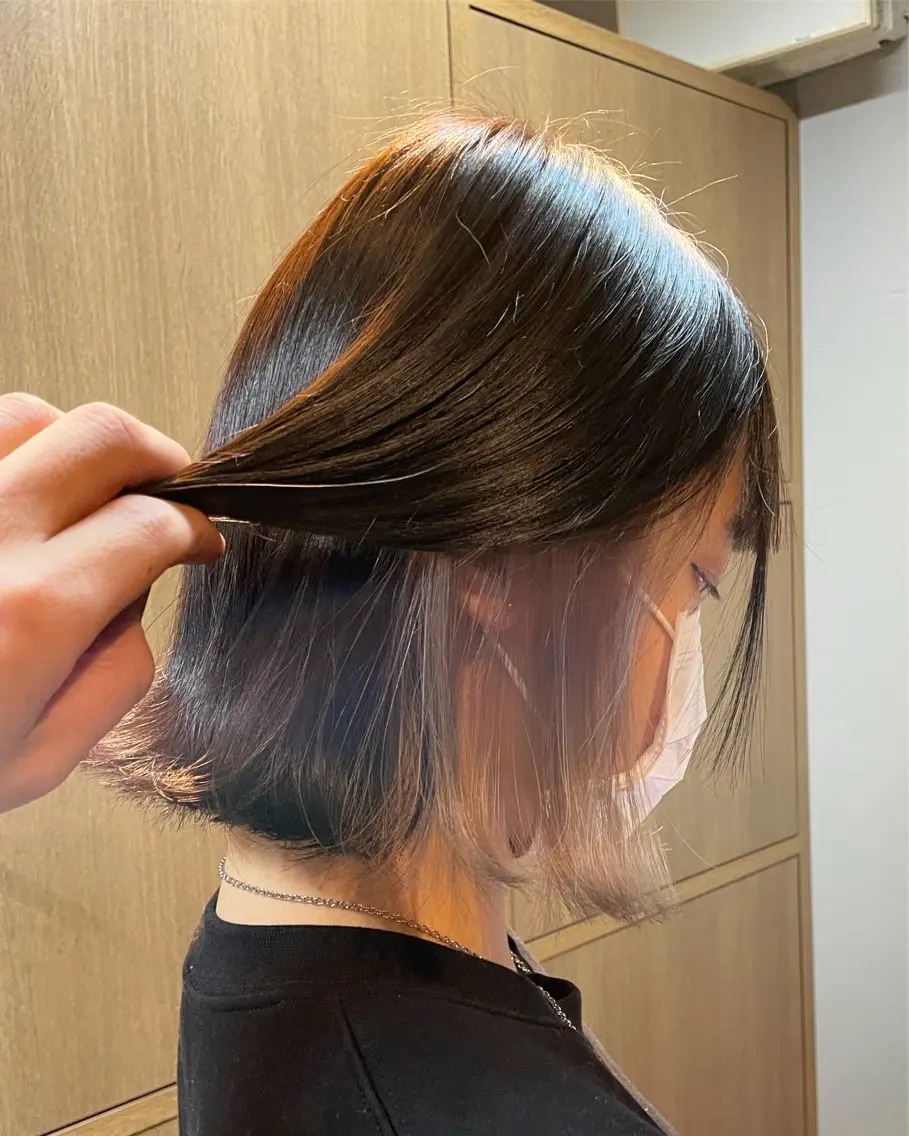 ショート カラー ベージュカラー インナーカラー ピンクカラー ピンクベージュ arika オケシ　リョウダイのヘアスタイル