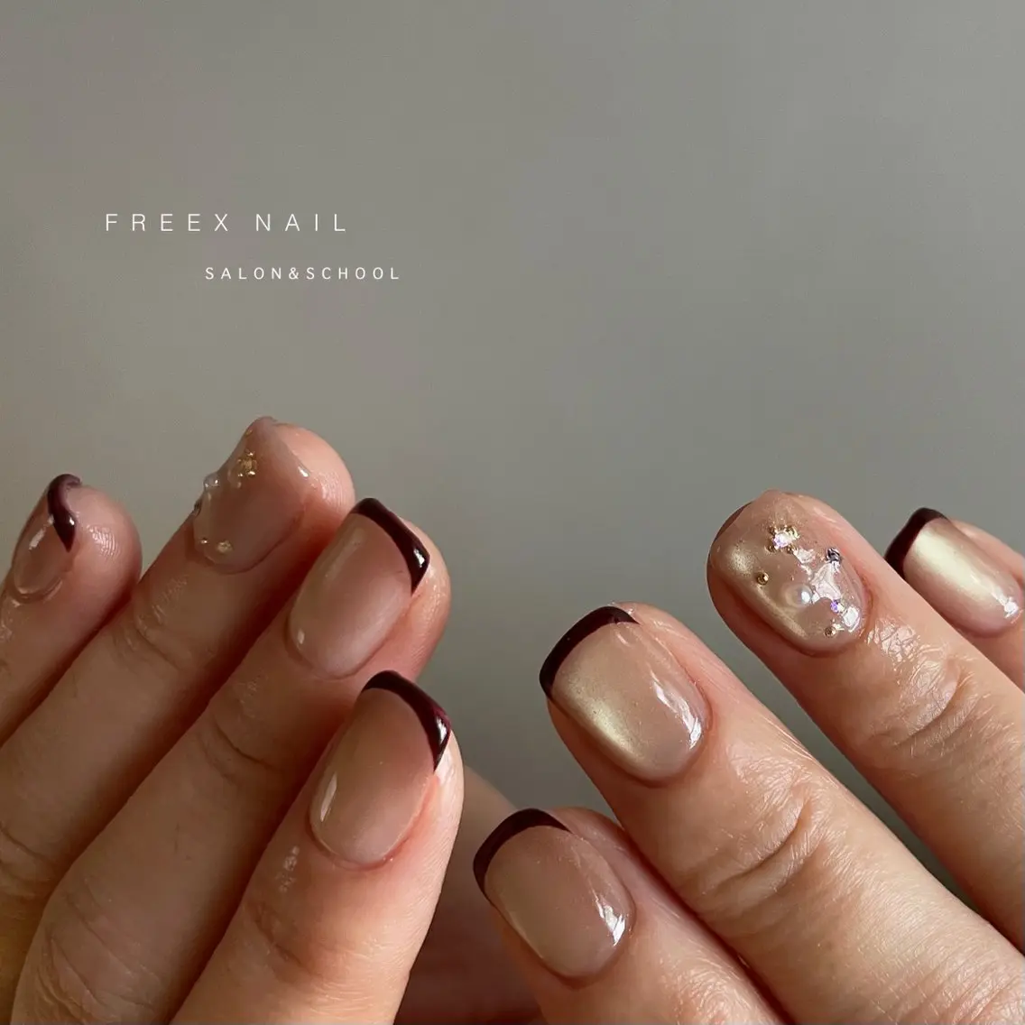 ネイル フレンチネイル ハンドネイル フットネイル freex nail /ニュアンス/個性派のネイルデザイン