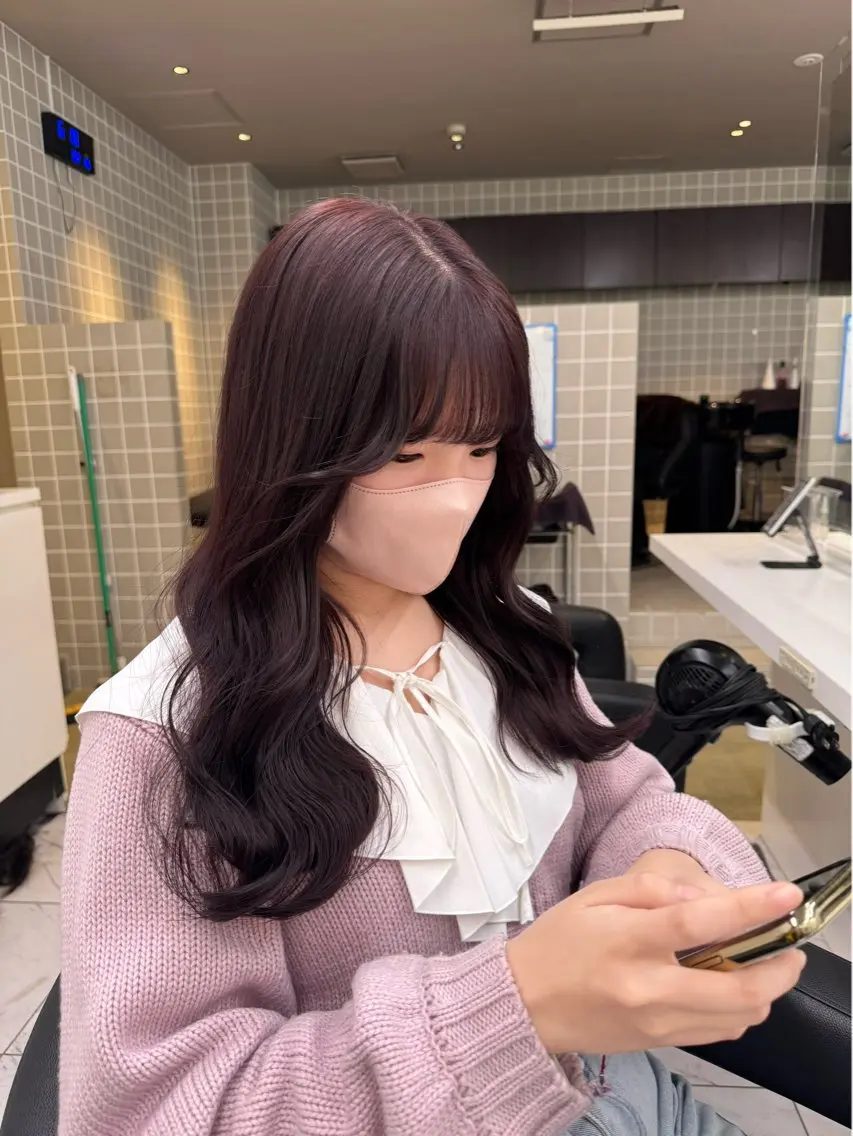 ロング カラー パーマ ヘアアレンジ メンズ キッズ 韓国系🇰🇷🩶 艶暗髪/MEIのヘアスタイル
