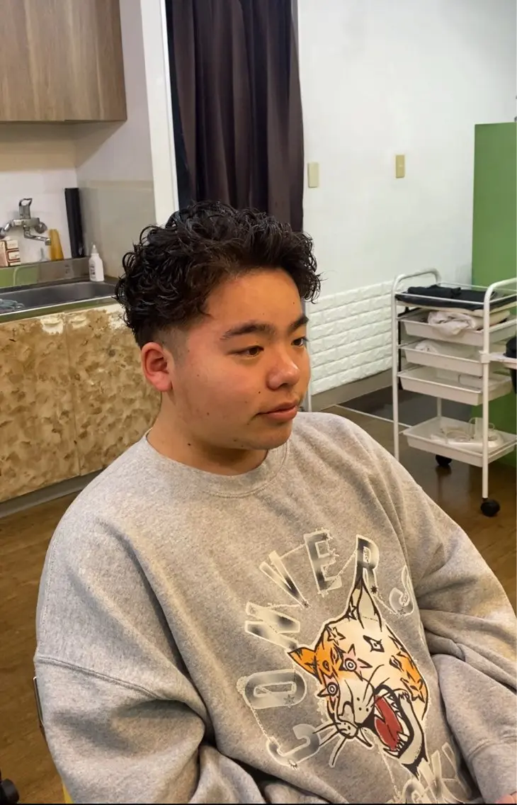 パーマ ヘアアレンジ メンズ カット パーマ 20代〜40代 大塚🌱松原大将のヘアスタイル